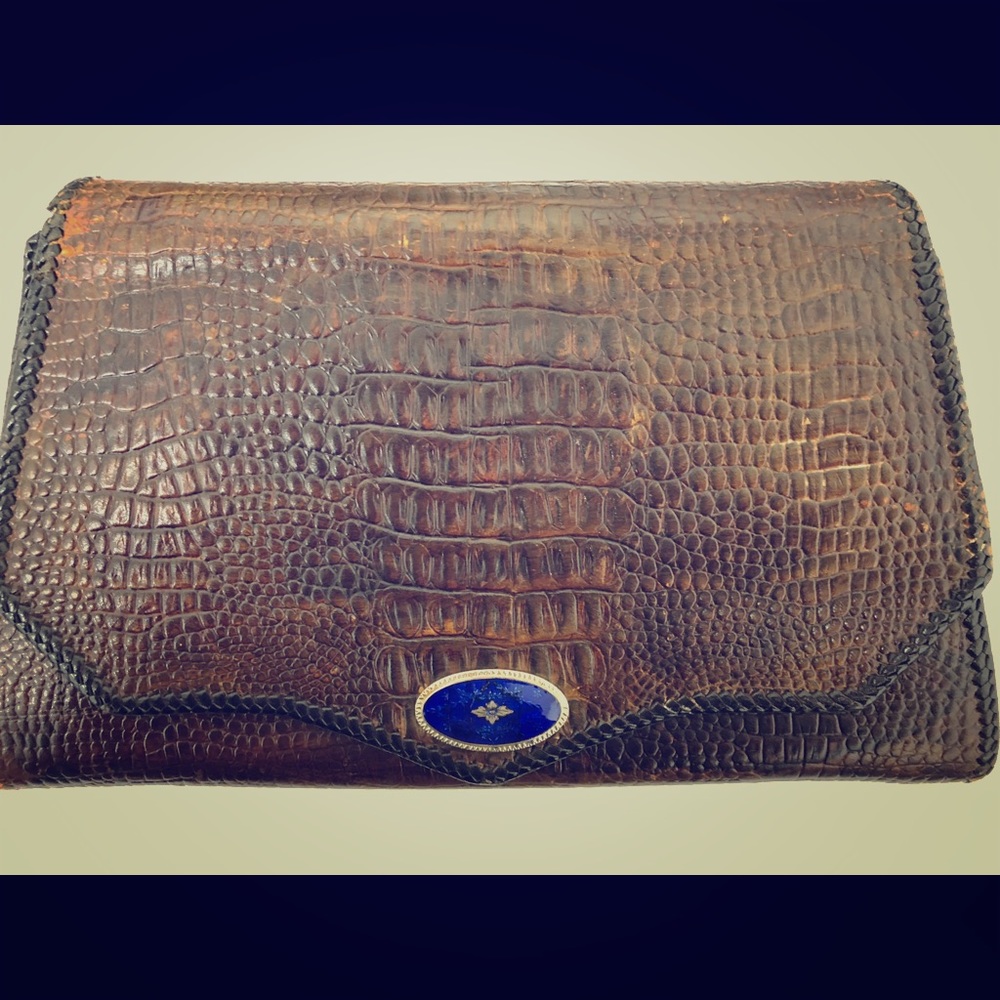 Antique brown clutch 1930